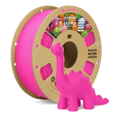 Abbildung von OVERTURE Easy PLA 1.75 mm 3D Druckerfilament, 1kg (2.2 lbs), Verstärkt Zähigkeit PLA, Maßgenauigkeit +/ 0,02 (Easy Magenta)