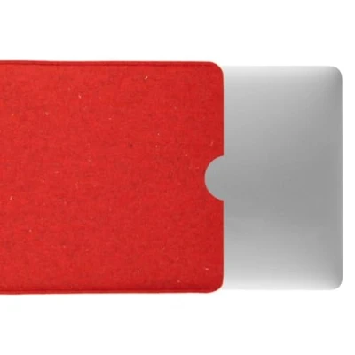 Abbildung von CoverKingz Filz Hülle für MacBook Pro 13&quot; (M1,M2)/Air (M1) Notebook Tasche handgefertigt aus Wollfilz hochwertige Laptophülle 100% Schurwolle Moderne Handmade Filzhülle Case Rot