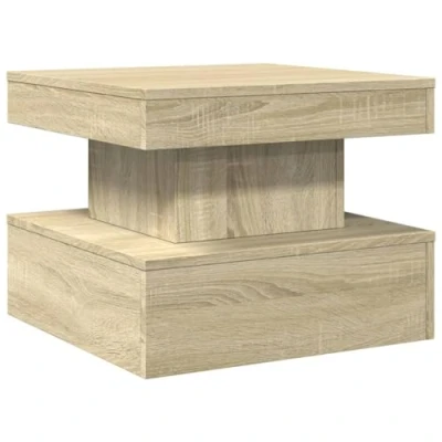 Abbildung von vidaXL Couchtisch mit LED Leuchten Sonoma Eiche 50x50x40 cm (1 St)