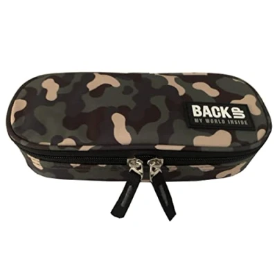 Abbildung von DERFORM Federtasche Camouflage Schlamper Etui Faulenzer Schlampermappe Stifte Mäppchen, Federmäppchen