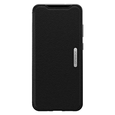 Abbildung von Samsung Galaxy S20 Plus Hülle Echtleder OtterBox Klapphülle Handyhülle Schwarz Shockproof/Stoßfest