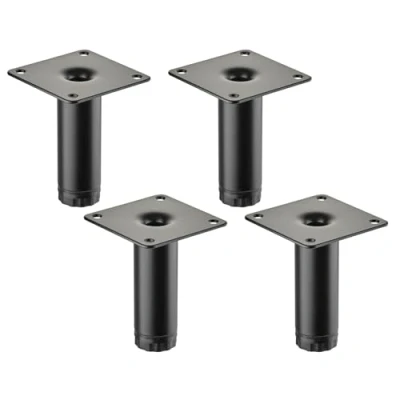 Abbildung von SO TECH® Möbelfuß LIMA Ø 25 mm Höhenverstellbar 10 Vitrinenfuß Sockelfuß Schrankfuß, (Spar Set, 4 St), Höhe 80 mm, schwarz matt