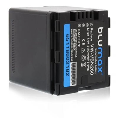Abbildung von Blumax ersetzt VW VBN260 Akku kompatibel mit Panasonic HDC SD800, SD900, SD909, TM900, HS900 HC X929 X810 X909 X900 X800 2100mAh 7,4V 15,5Wh