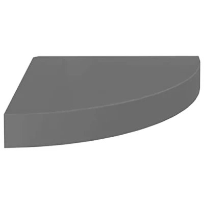Abbildung von vidaXL Eckregal Schweberegal Wandregal Bücherregal CD DVD Regal Wandboard Hängeregal Wand Dekoregal Hochglanz Grau 25x25x3,8cm MDF