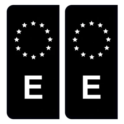 Abbildung von HADEXIA Aufkleber, Nummernschild, E Spanien, Europäische Union, Schwarz