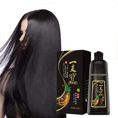 Abbildung von Instant Hair Colouring Shampoo, 3 in 1 Black Shampoo Schwarzes Haar Shampoo,Natürlicher Schwarzer Shampoo,Natürliches Shampoo,Haarwachstum Beschleunigen, Haarbehandlung