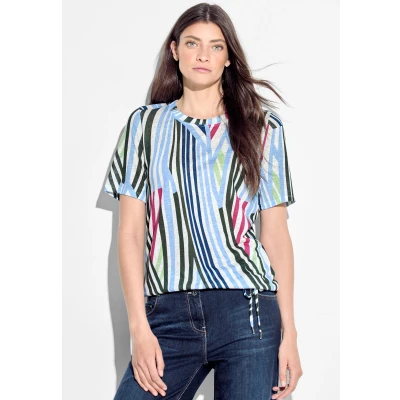 Abbildung von Cecil Gestreiftes Tshirt print, Damen, Größe: Small, Weiß