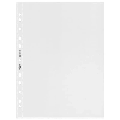 Abbildung von Rexel 224804 Prospekthülle Standardlochung, A4, Polypropylen Folie, 80 my, 50 Stück, leicht genarbt