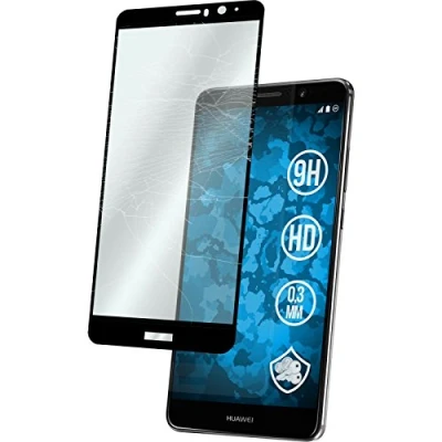 Abbildung von PhoneNatic 1 x Glas Folie klar Full Screen schwarz kompatibel mit Huawei Mate 9 Schutzglas für