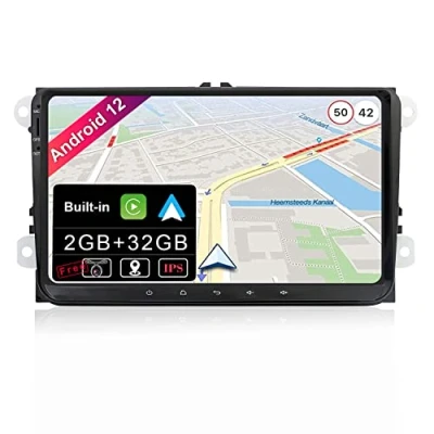 Abbildung von BXLIYER Android 12 IPS Autoradio Passt für Passat/Golf/Skoda/Seat Eingebautes CarPlay Auto KOSTENLOS Rückfahrkamera 2G+32G 9 Zoll 2 Din DSP DAB Lenkradsteuerung WiFi Fast Boot 4G