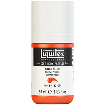 Abbildung von Liquitex 1959323 Professional Acrylfarbe Soft Body Künstlerfarbe in cremiger deckender Konsistenz, hohe Pigmentierung, lichtecht &amp; alterungsbeständig, 59ml Flasche Pyrrolorange