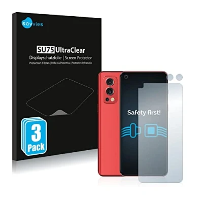 Abbildung von Savvies 6 Stück Schutzfolie für OnePlus Nord 2 5G (Display+Kamera) Displayschutz Folie Ultra Transparent
