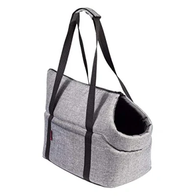 Abbildung von BOUTIQUE ZOO Hundetasche, Welpentasche Grau, XS bis 3 kg Tragetasche für kleinen und mittleren Hund, Welpen, Katze