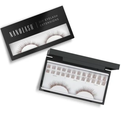 Abbildung von Cluster Wimpern zur DIY Wimpernverlängerung zu Hause Nanolash 36 Stück Extension selber machen,Wimpernverlängerung DIY, Falsche (Braun, INNOCENT)