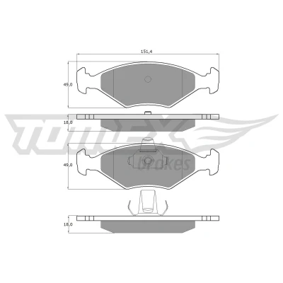Abbildung von TOMEX brakes TX 10 793 Bremsbelagsatz Vorderachse FIAT: Palio I Weekend, Siena