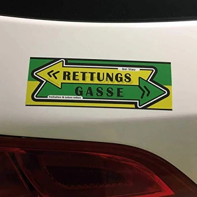 Abbildung von RETTUNGSGASSE bilden Sticker Leben retten bei Stau Aufkleber Dub
