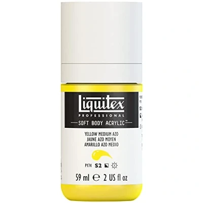 Abbildung von Liquitex 1959412 Professional Acrylfarbe Soft Body Künstlerfarbe in cremiger deckender Konsistenz, hohe Pigmentierung, lichtecht &amp; alterungsbeständig, 59ml Flasche Mittelgelb Azo