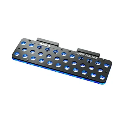 Abbildung von ARKA myREEF FRAG Rack mit 32 Löchern Hochwertiger Korallen Ableger Halter starkem Magneten für Meerwasseraquarien, inkl. Silikonsicherungen, Lochdurchmesser ca. 15mm.