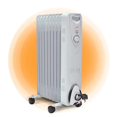 Abbildung von Johannson Ölradiator Heat Champ Elektroheizkörper, 2000.00 W, Mobile Heizung mit 7 bis 9 Heizelementen, 3 Heizstufen und Thermostat