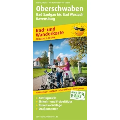 Abbildung von Oberschwaben, Bad Saulgau bis Wurzach, Ravensburg: Rad und Wanderkarte mit Ausflugszielen, Einkehr &amp; Freizeittipps sowie Straßennamen, ... 1:50000 (Rad Wanderkarte: RuWK)