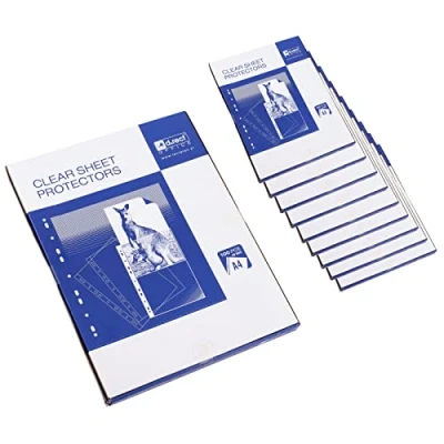 Abbildung von D.RECT 10 Kartonverpackungen x 100 Stück Prospekthüllen Dokumentenhüllen 40 µm/Mic/Mikron Stärke: 0,04 mm A4 Kartonverpackung Transparent glasklar 1000