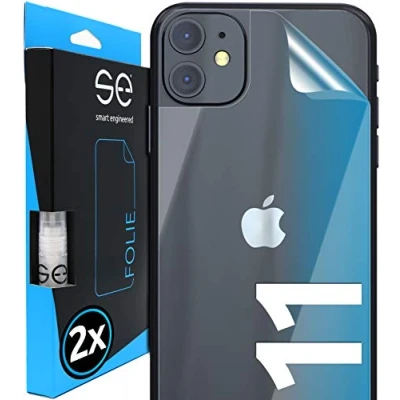 Abbildung von smart engineered [2 Stück] 3D Schutzfolien für die Rückseite kompatibel mit Apple iPhone 11, transparenter, selbstheilender Schutz vor Schmutz und Kratzern, Backcover, kein Schutzglas