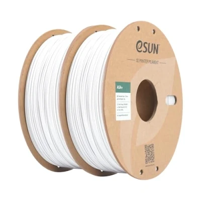 Abbildung von eSUN ASA+ Filament 1.75mm, witterungsbeständig, 1KG (2.2 LBS) pro Spule, 2 Rollen Druckmaterial für 3D Drucker, Kaltes Weiß 2KG