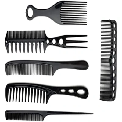 Abbildung von ALLBASA Set mit 6 Kamm, Haarbürste, professionell, für Friseur, Entwirrbürste, Profi antistatisch (Kammset)