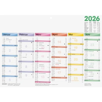 Abbildung von BRUNNEN Tafelkalender DATAline 2026 A4 quer