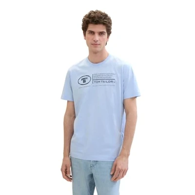 Abbildung von TOM Tailor Tshirt print, Herren, Größe: Small, Windsurf blue