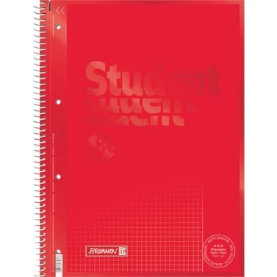 Abbildung von Brunnen 1067926123 Notizblock / Collegeblock Student Colour Code (A4 kariert, Lineatur 26, 90 g/m², 80 Blatt) rot