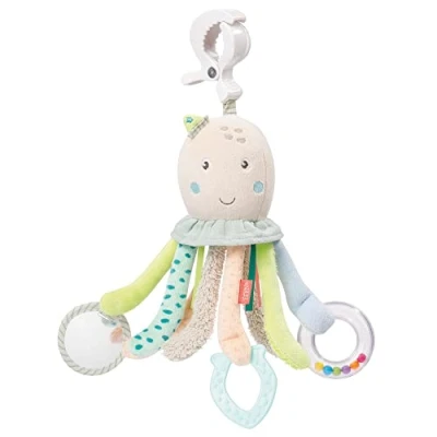 Abbildung von Fehn Greifspielzeug Meereskinder, Activity Oktopus, zur Befestigung an Kinderwagen, Babyschale oder Bett