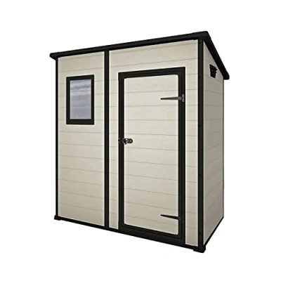Abbildung von Keter Gerätehaus Manor Pent 6x4, Beige, 3,2m3 Rauminhalt, wetterfest, Flachdach