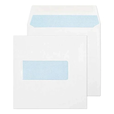 Abbildung von Blake Purely Everyday 0140W Quadratsicher Briefumschläge Naßklebung Mit Fenster Weiß 140 x mm 100g/m² 500 Stück