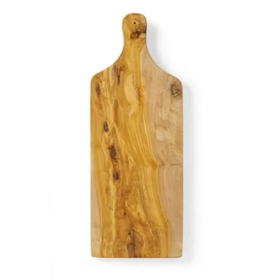 Abbildung von HENDI Servierbrett, aus Olivenholz, Schneidebrett, Holzbrett, Frühstücksbrett, Steakbrett, Küchenbrett, Tapasbrett, ca. 600x200x(H)18mm