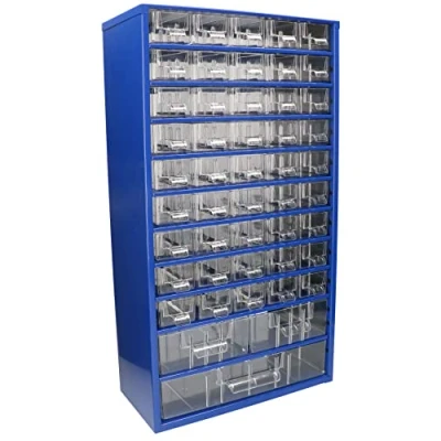 Abbildung von KOTARBAU® Werkstatt Aufbewahrungsbox mit Schubfächern 306x551x155 Sortierkasten 45K2M1G Kleinteilemagazin Metall Dunkelblau