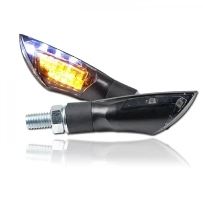 Abbildung von MOTORRAD LED MINI BLINKER STANDLICHT POSITIONSLICHT DUAL UNIVERSAL SCHWARZ GETÖNT
