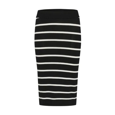 Abbildung von Kaffe Lizza Bleistiftrock, Damen, Größe: 34, Black chalk stripe