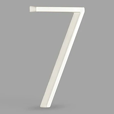 Abbildung von HASWARE Schwebendes Hausnummernschild: 5 Zoll (12cm) modernes Türschild auffällig für Straßennummern (7, Weiß)