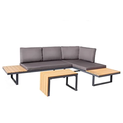 Abbildung von riess ambiente Sitzgruppe IBIZA MODULAR Lounge 250cm anthrazit / grau natur, (Set, 3 tlg), Gartenmöbel Sets · wetterfest Outdoor inkl. Sofa &amp; Tisch