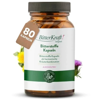 Abbildung von BitterKraft! Hochdosierte Bitterstoffe Kapseln mit Vitamin C vegan &amp; alkoholfrei Enzianwurzel, Engelwurz Wurzel, Mariendistel