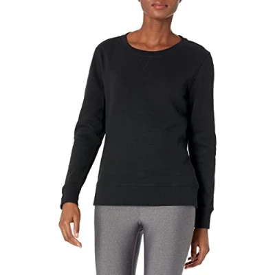 Abbildung von Amazon Essentials Damen Sweatshirt aus French Terry Fleece mit Rundhalsausschnitt (Erhältlich in Übergröße), Schwarz Heide, M