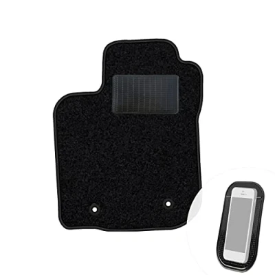 Abbildung von moto MOLTICO Fahrer Fußmatte Auto Velours Fahrerseite Autoteppiche Schwarz Fahrermatte 1 teilig passend für Dacia Sandero Stepway I 2013 2018