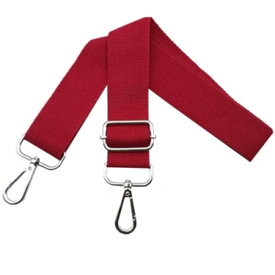 Abbildung von Taschengurte zum Wechseln Schultergurt Tasche Taschengurt Verstellbar Breit 3.8cm mit Silber Karabiner, Tragegurt für Handtaschen Damen Taschenband, Umhängegurt Taschen, Rot, Q3
