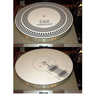 Abbildung von Acrylic Turntable Mat Cartridge Alignment Protractor Strobe Disc Stroboscope