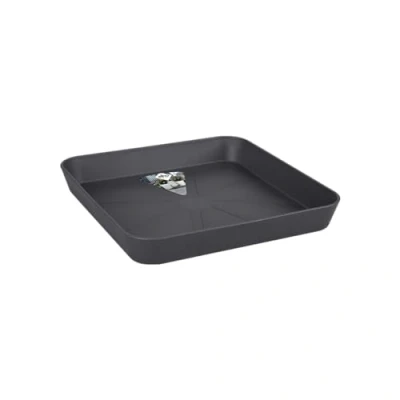 Abbildung von elho Loft Urban Untersetzer Eckig 28 für Außen &amp; Zubehör Ø 27.5 x H 3.8 cm Schwarz/Anthrazit