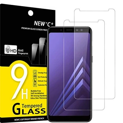 Abbildung von NEW&#039;C 2 Stück, Panzer Schutz Glas für Samsung Galaxy A8 2018, Frei von Kratzern, 9H Härte, HD Displayschutzfolie, 0.33mm Ultra klar, Ultrabeständig