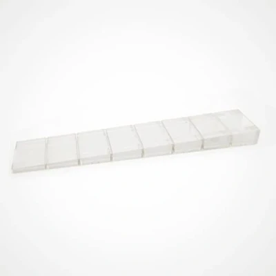 Abbildung von 10 x sossai® Möbelkeile MKB 100 Unterlegkeile/Ausgleichskeile aus Kunststoff mit integrierten Soll Bruchstellen Farbe: Transparent