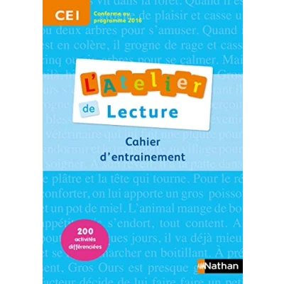 Abbildung von Atelier de lecture CE1 Cahier d&#039;entrainement: d&#039;entraînement