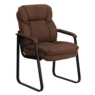 Abbildung von Flash Furniture Chefsessel aus Mikrofaser, mit Lendenwirbelstütze und Schlitten, Braun